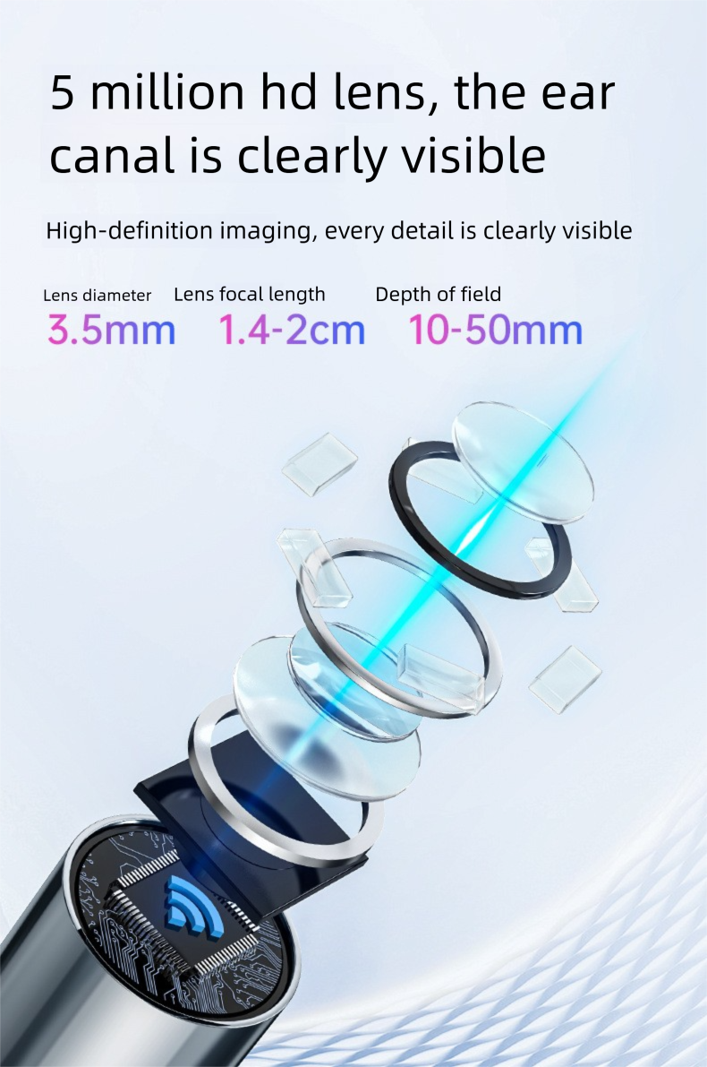 Strumento di rimozione del cerume Visual Pick HD Endoscopio intelligente per la pulizia dell'orecchio per bambini e anziani con luce_voghion.com