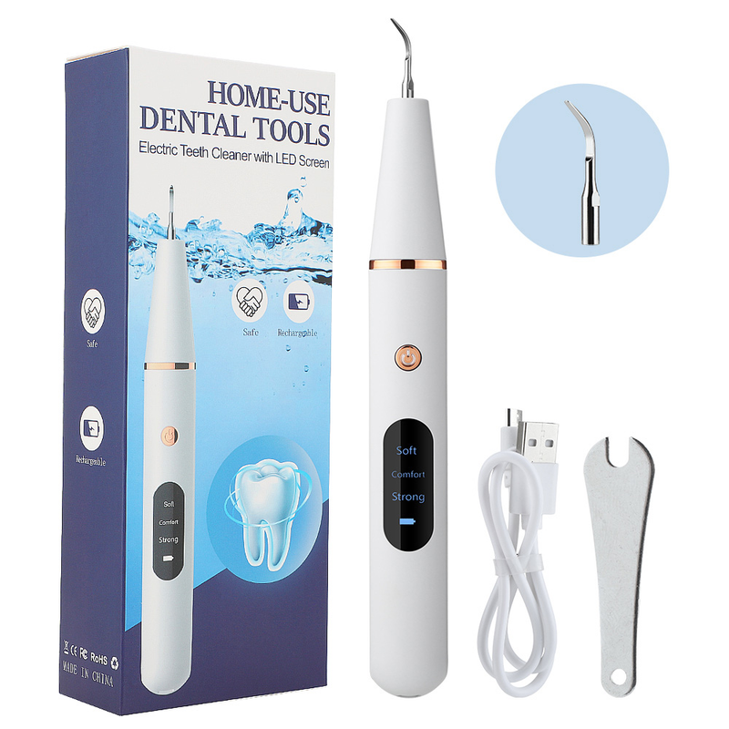 Munddusche, tragbare Dental-Wasserflosser, USB wiederaufladbar, Wasserstrahl, Zahnseide, Zahnstocher, 4 Düsenspitzen, 220 ml, 3 Modi, IPX7, 1400 U/min_voghion.com