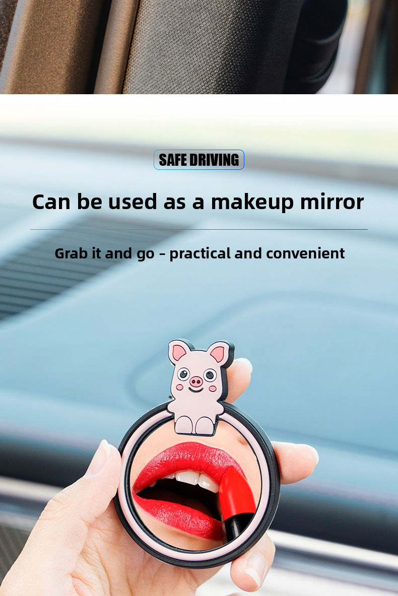 Runder Rückspiegel mit Rückfahrhilfe, Spot-Reflexionsassistent, Totwinkelassistent, 360°-Rundumsicht, Cartoon-Design, ultraklar, für kleine Autos_voghion.com