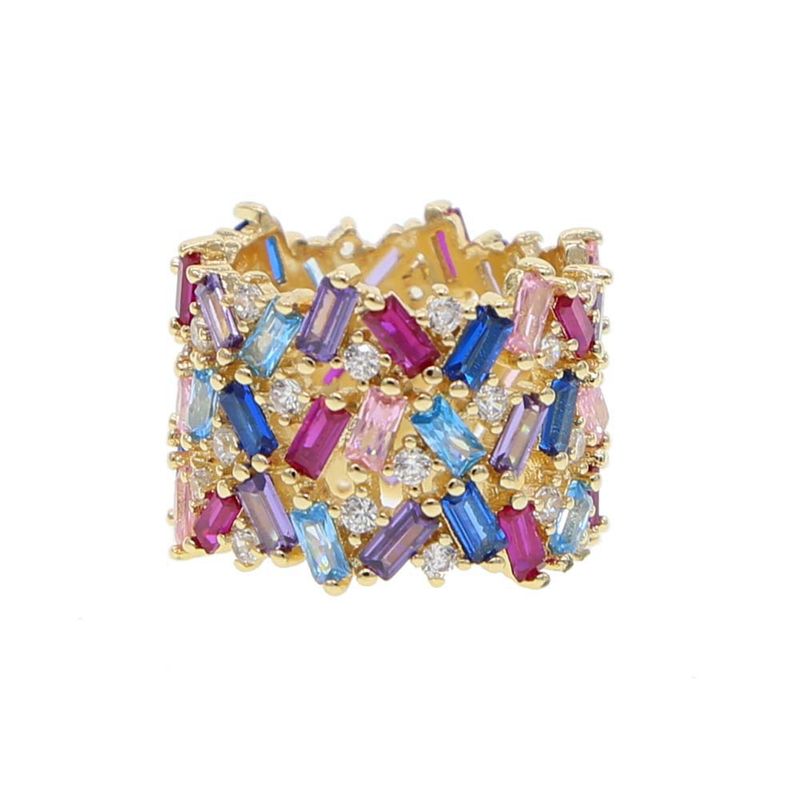 Anel de zircônia cúbica feminino, design geométrico elegante, aliança de cobre hipoalergênica para casamento e uso diário, tamanhos 6 a 9_voghion.com