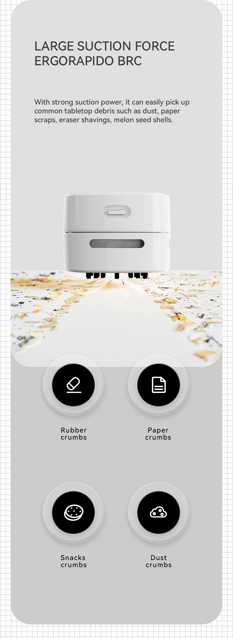 Mini aspirapolvere senza fili - Aspirapolvere portatile da 10 kPa per scrivania, auto, casa (ricaricabile tramite USB, silenzioso 46 dB, 8 colori)_voghion.com