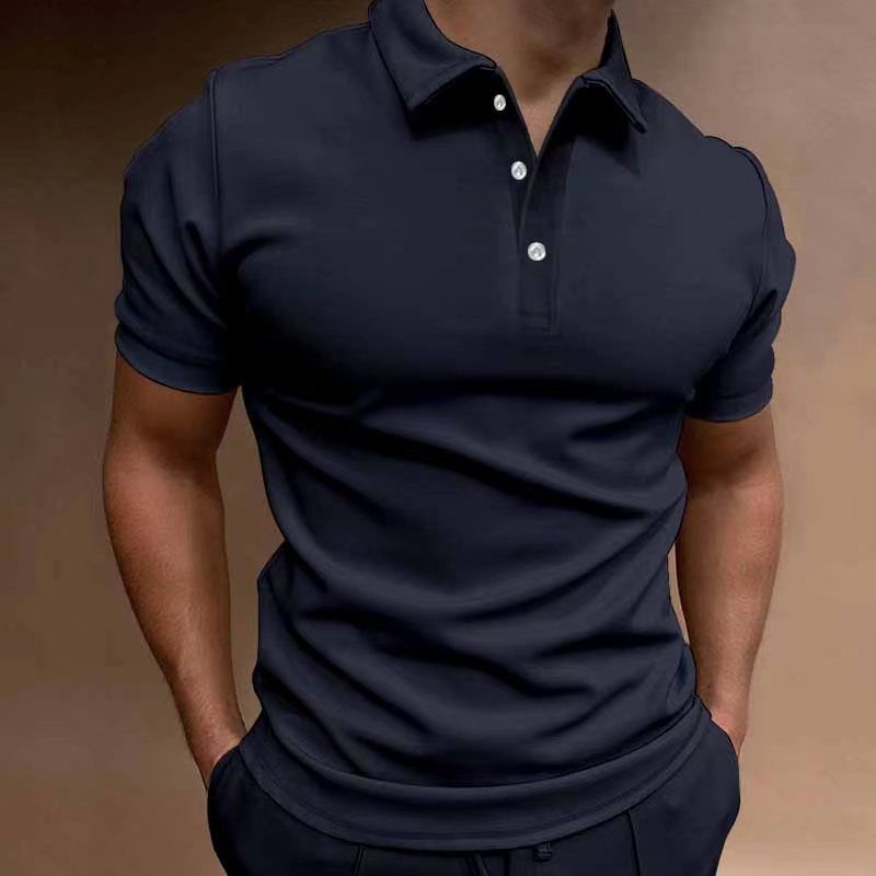 001 2023 Cross-Border Spring Summer New Foreign Trade European And American Men's Polo Shirt Short Sleeve Button_voghion.com