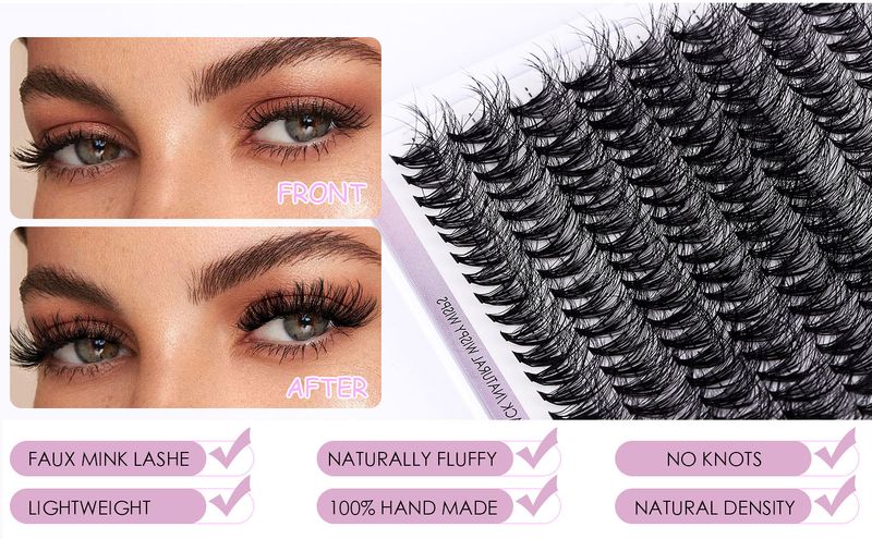 European and American cross border hot selling thick fried hair single cluster false eyelashes set DIY large capacity segmented grafted false eyelashes_voghion.com