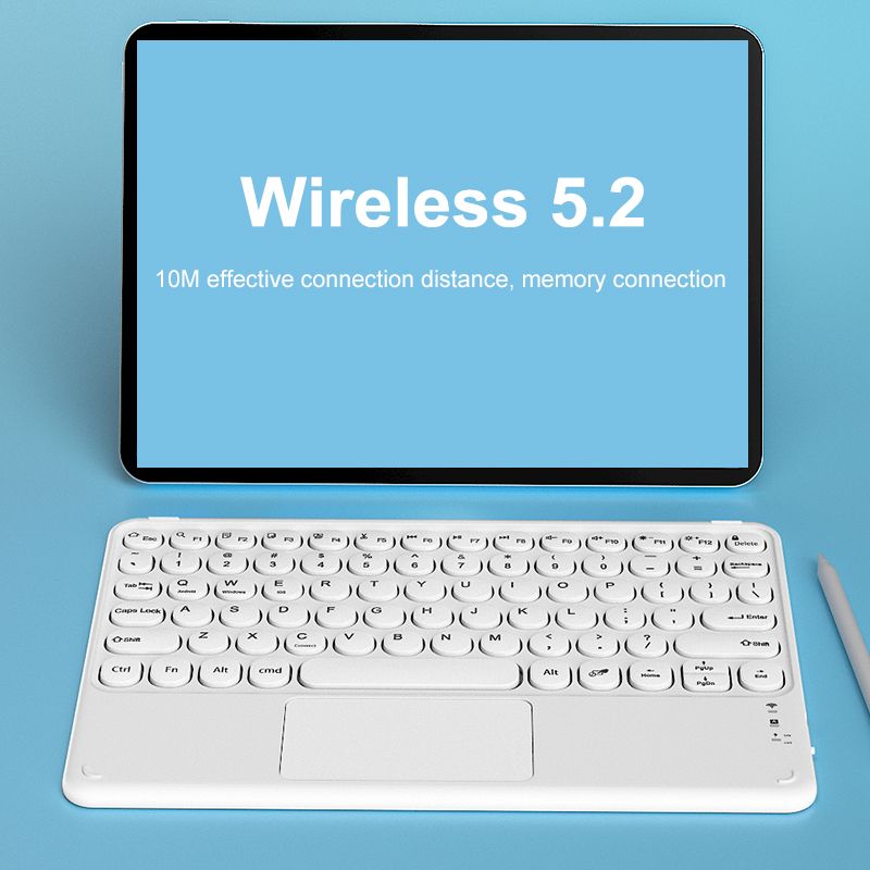 Kablosuz Klavye Bluetooth Uyumlu IOS Android Windows Tablet iPad Air Pro için 10 inç Şarj Edilebilir Kablosuz Klavye_voghion.com