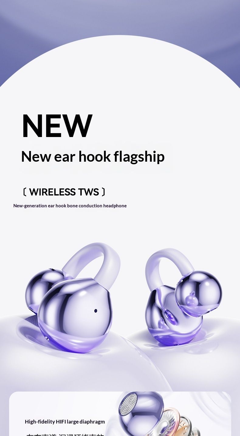 NeoGear Cross-border M91 Clip Intelligente Echtzeit-KI-Übersetzung OWS Nicht-In-Ear-Bluetooth-Kopfhörer mit offenem Ohr_voghion.com