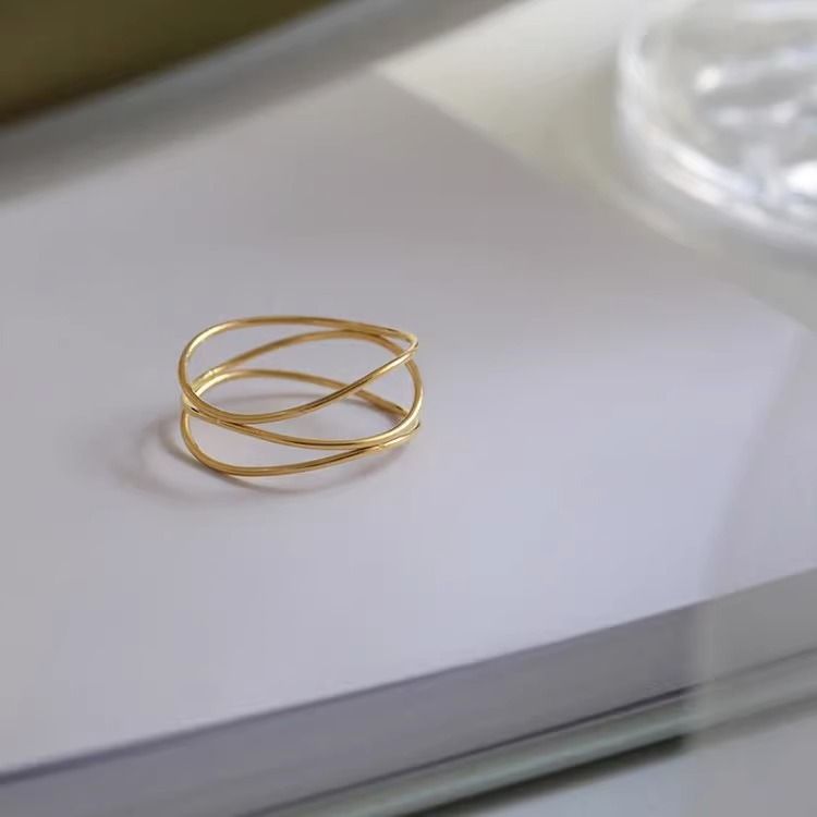 Acciaio al titanio resistente allo sbiadimento per il design di nicchia Instagram femminile, anello per indice semplice, anello di coppia fresco e personalizzato_voghion.com