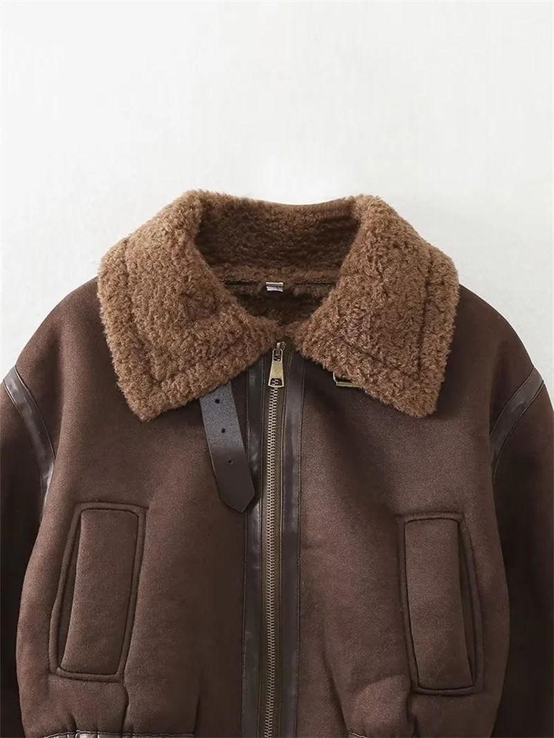 Women s Summer New Collection Autumn Winter Fleece Collar Fury Loose Top_voghion.com