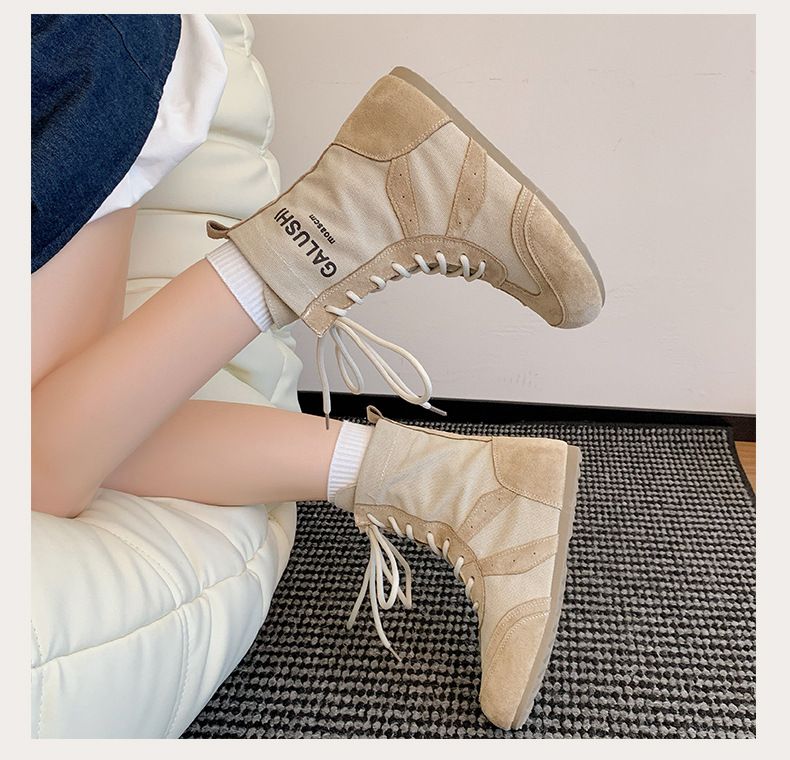 Damen Boxstiefel 2025 Herbst Neue High-Top Deutsches Training Damen Atmungsaktiv Casual Sports Western Cowboy Boxschuhe Kurze Stiefel_voghion.com
