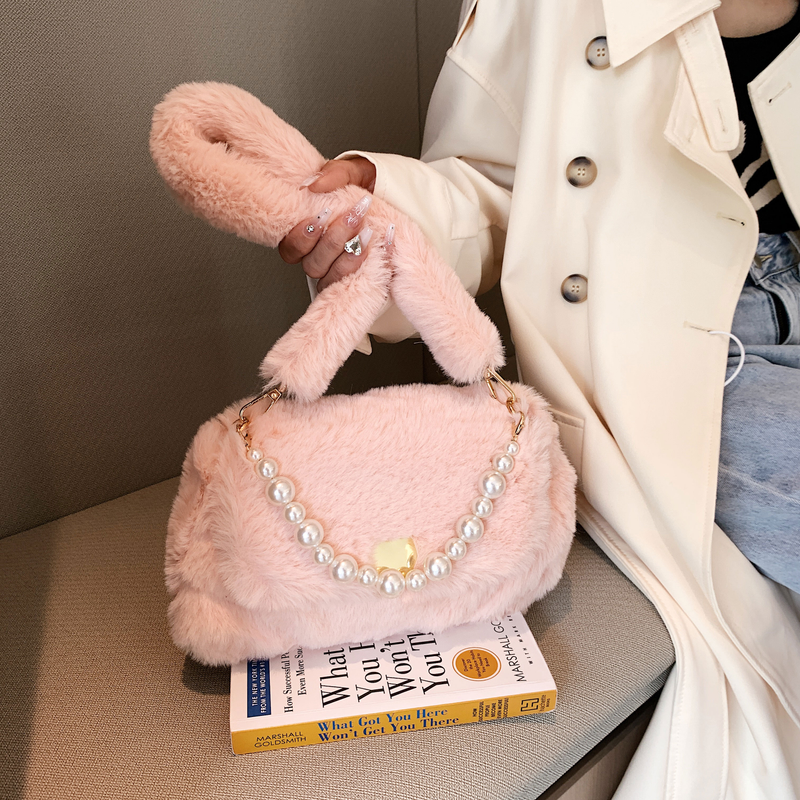 In diesem Jahr beliebte kleine Tasche Damen Herbst und Winter 2022 neue einfache Mode Mode Eimer Tasche Plüsch Handtasche Handtasche_voghion.com