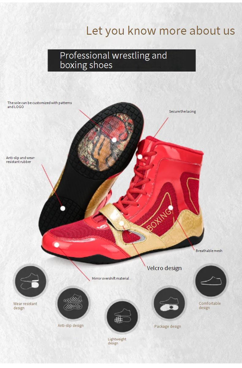 Chaussures de boxe unisexes, chaussures de combat pour couples, antidérapantes, légères, pour entraînement Sanda, chaussures de compétition et de lutte_voghion.com