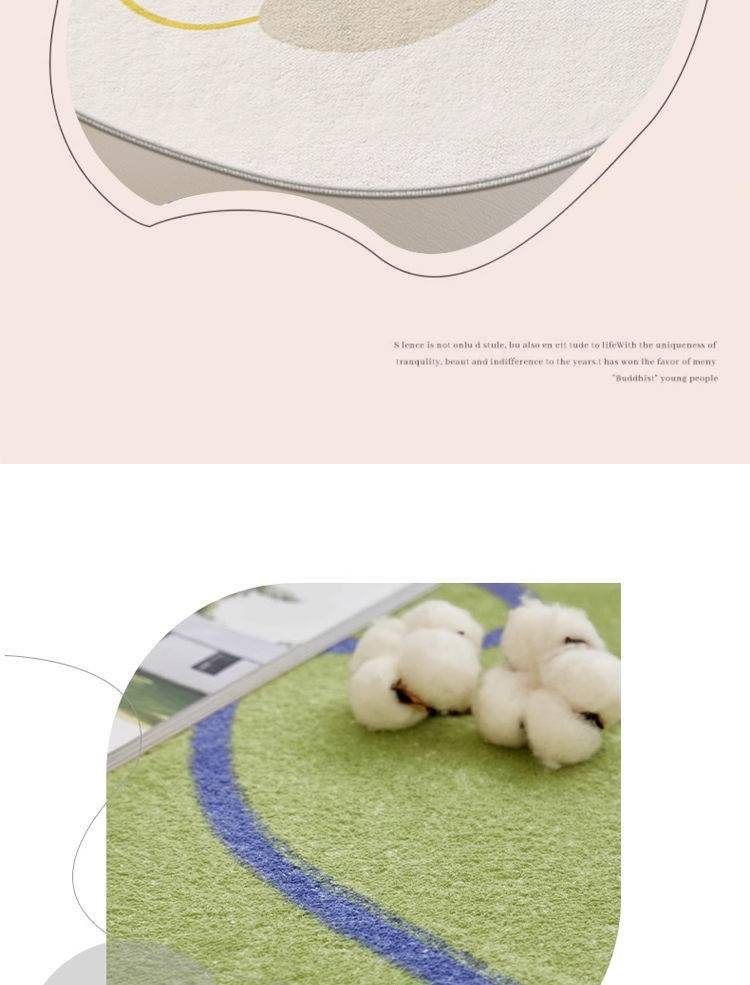 Teppich Unregelmäßig geformter Teppich Wohnzimmer Schlafzimmer Nachttischdecke Home Sofa Couchtisch Großflächige Bodenmatte Kostenlos Waschen und Abwischen_voghion.com