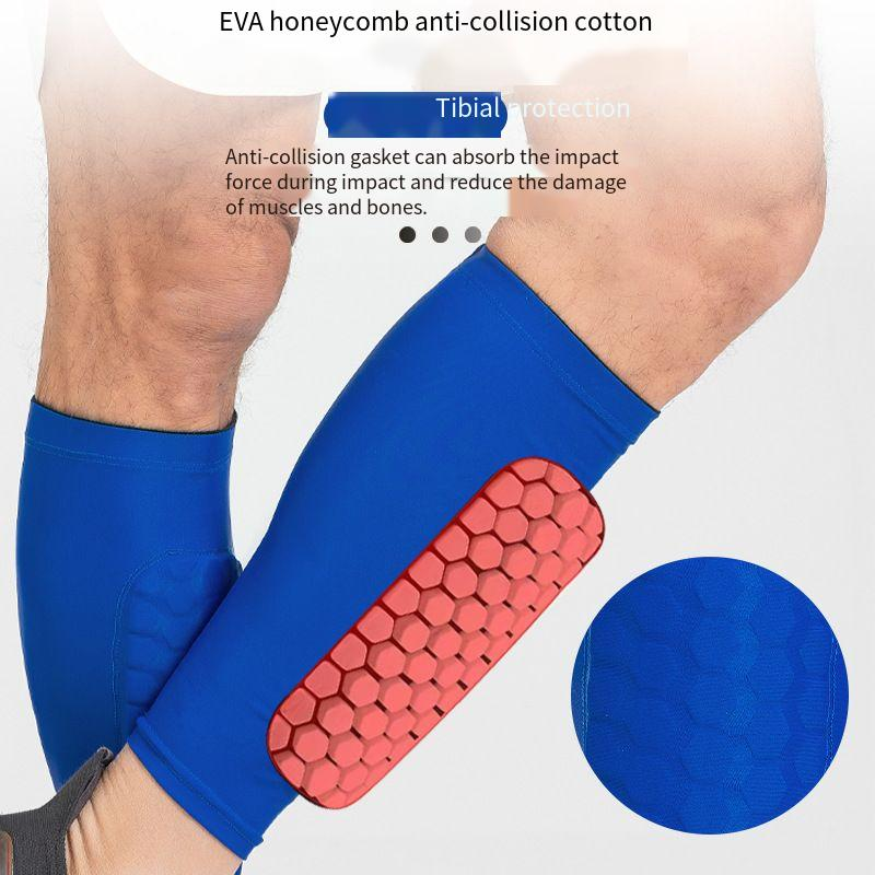Protezione per polpacci in EVA a nido d'ape, in silicone antiscivolo, a nido d'ape, per basket, calcio, ciclismo, anticollisione, traspirante, sport, parastinchi_voghion.com