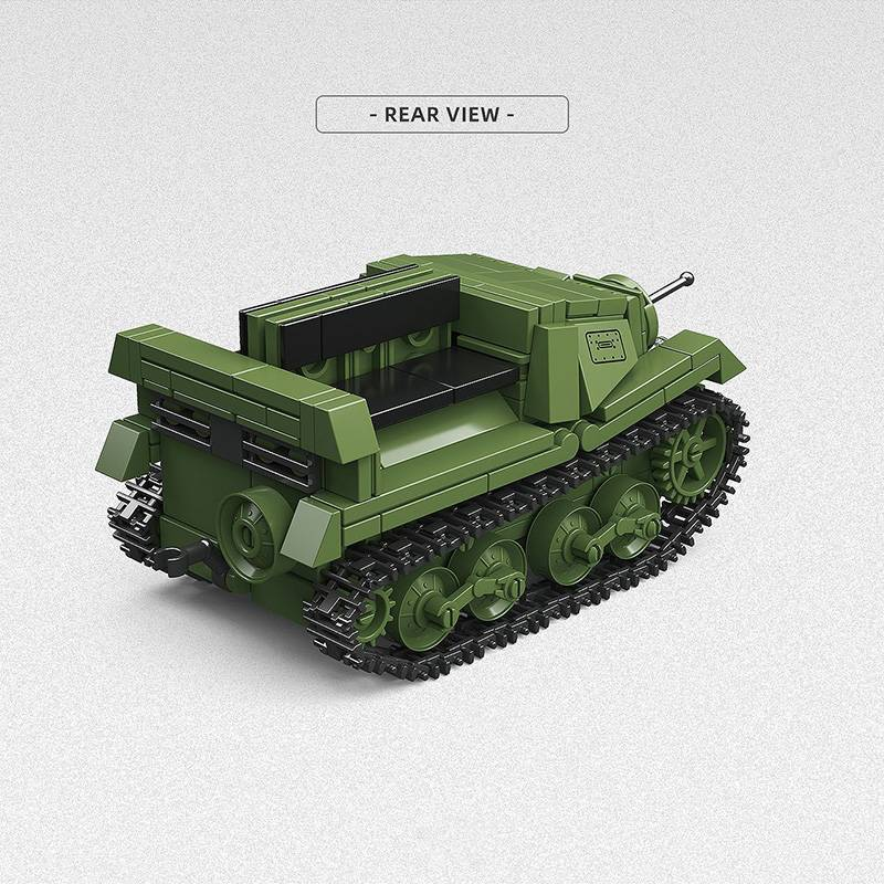 World War II Army 57mm ZIS-2 1941 Anti Tank Gun T20 Armored Tractor Collector's Edition Model Kit Building Block Toy_voghion.com