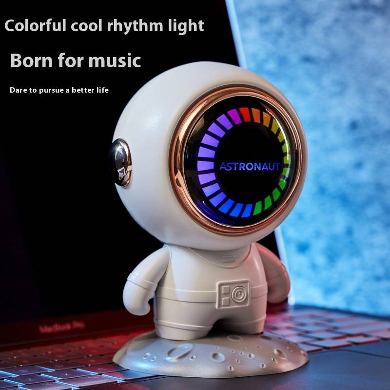 Altavoz Bluetooth inalámbrico con temática de astronauta: altavoz portátil de escritorio con graves de alta fidelidad y luz LED (regalo perfecto para uso doméstico y exterior)._voghion.com
