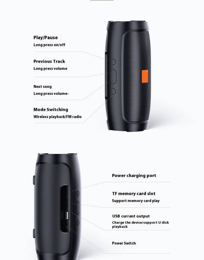 Voice Command Mini Outdoor Speaker - Deep Bass Portable With TF Card Slot
ACZT_voghion.com