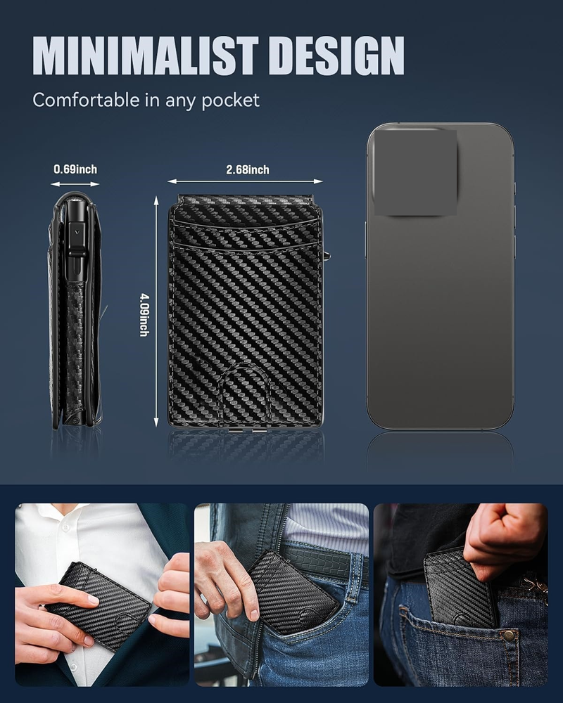New Large Capacity Flip Cover Magnetic Wallet Anti Lost Men's Credit Card Bag RFID Anti Theft Business Wallet_voghion.com
