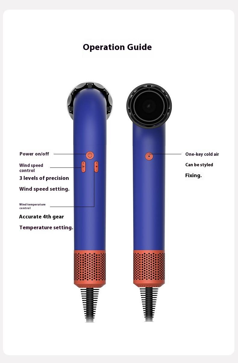 HD18 Huaqiang North Neuer Haartrockner mit gebogener Röhre, hoher Leistung, hoher Geschwindigkeit, leiser Negativ-Ionen-Haarpflege, für Zuhause, Friseursalon_voghion.com