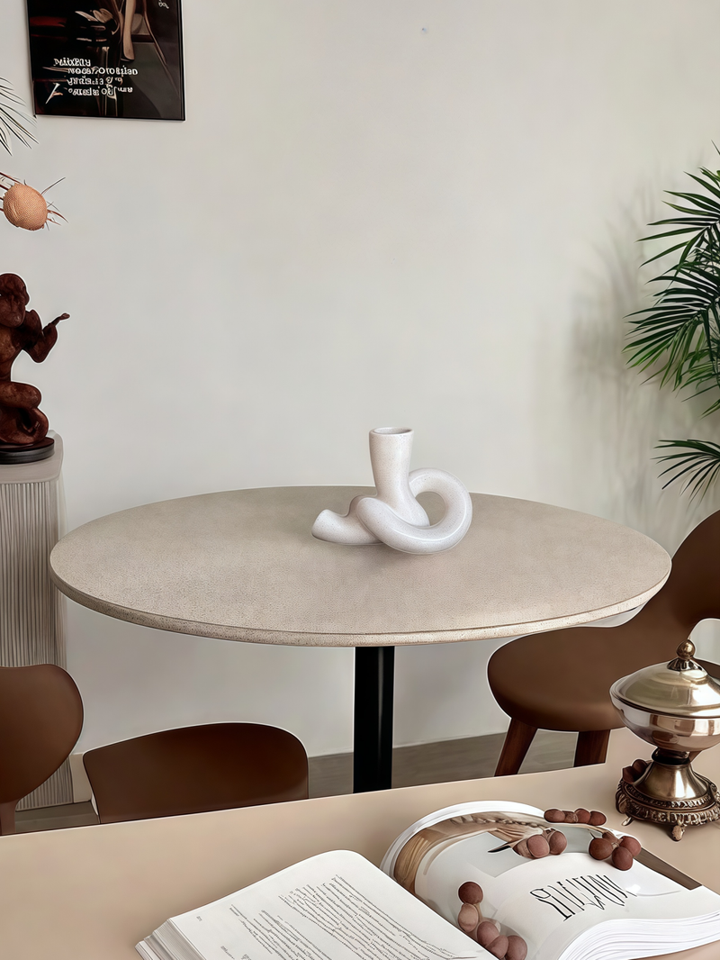 1 bougeoir en céramique en forme de corde blanche, forme artistique unique, adapté au salon, à la bibliothèque et à d'autres décorations multi-scènes._voghion.com