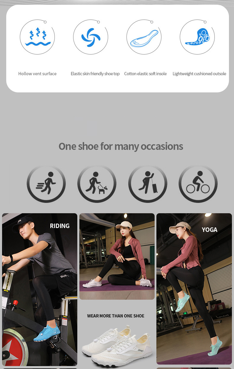 Unisex Quick-Dry Water Shoes For Swimming, Hiking & Beach – Non-Slip Aqua Shoes With Breathable Mesh & Comfortable EVA Midsole – Outdoor Sports Shoes_voghion.com