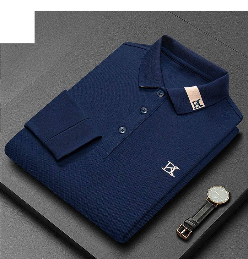 Men's Long Sleeve Polo Shirt - Breathable & Stylish Casual Business Shirt With Embroidered Collar (Available In Sizes M-4XL, Multiple Colors)_voghion.com