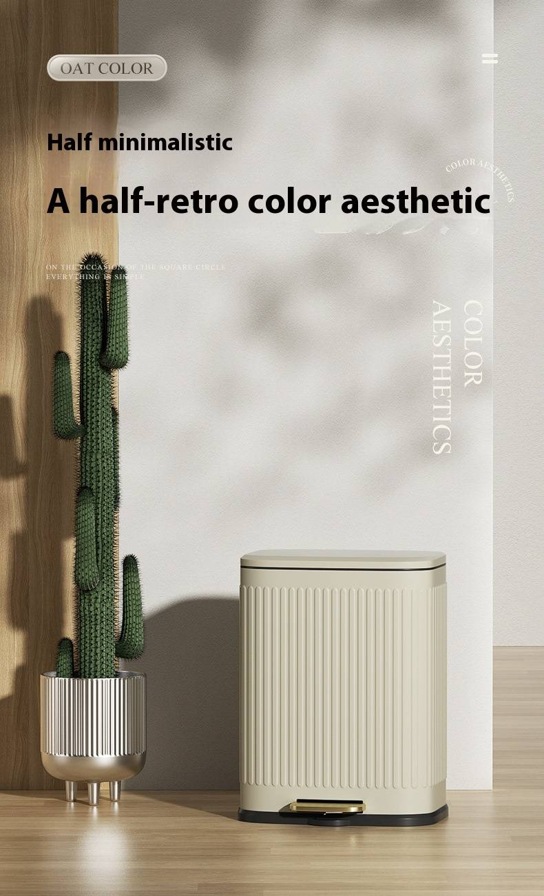 Stainless Steel Step Trash Can With Lid – 12L/13L Square Design, Foot Pedal, Odor-Proof, Modern Colors For Kitchen, Bathroom & Office_voghion.com