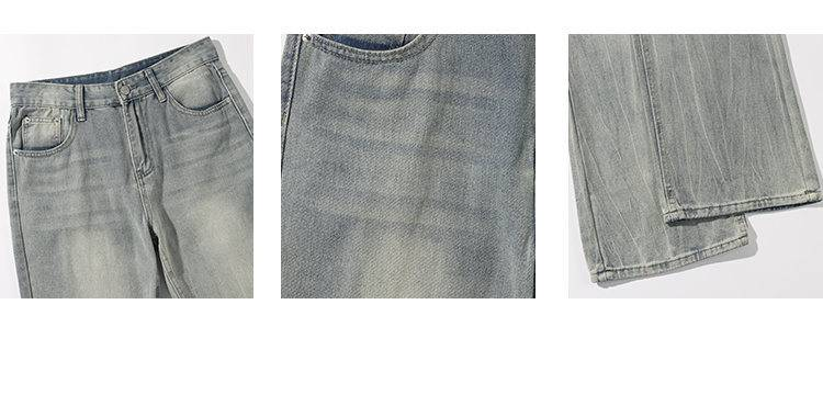 Herrenbekleidung Distressed Blue Jeans – Vintage Washed Streetwear Hose, High Waist Relaxed Fit, Y2K Baggy Denim für Urban & Skate Style (M-5XL)_voghion.com
