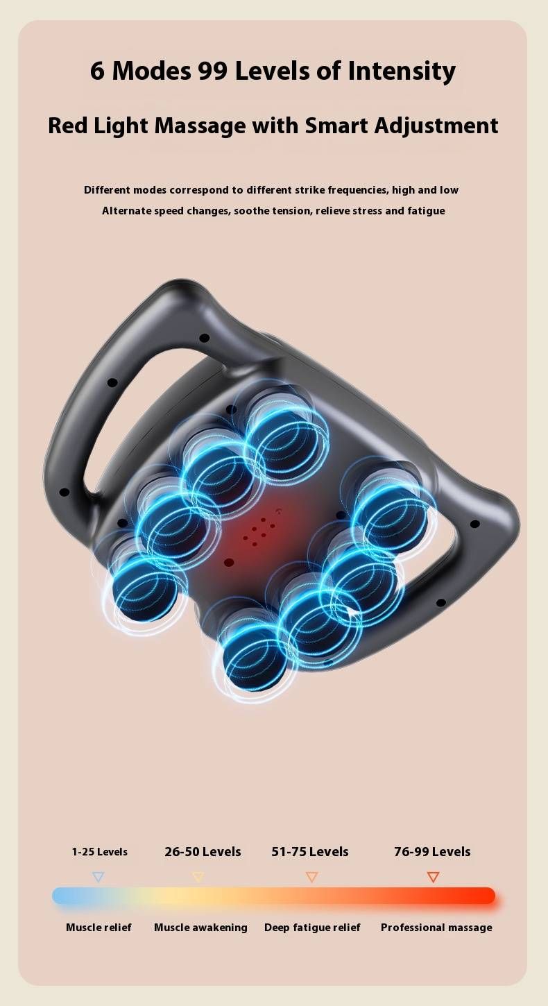 Professional 16-Head Percussion Massage Gun - Deep Tissue Muscle Relief With Copper Motor, LCD Screen & 5 Speed Levels For Athletes & Home Use_voghion.com