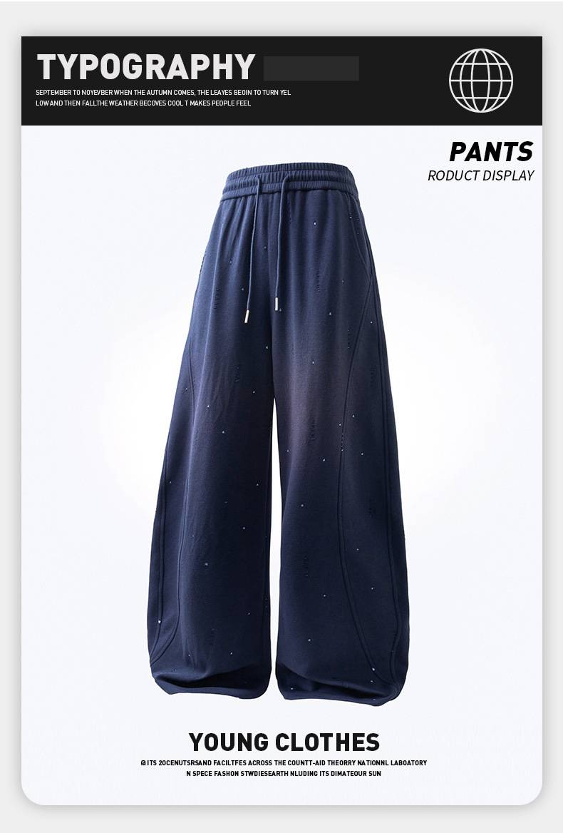 Pantalon de jogging décontracté pour homme, coupe ample, avec cordon de serrage à la taille._voghion.com