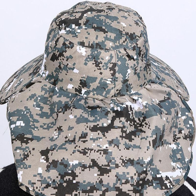 Hot Sale Summer Men Protection and Splashing Women Sun Shading Anti Ultraviolet Fisherman Hats Shawl Outdoor Cap Unisex_voghion.com
