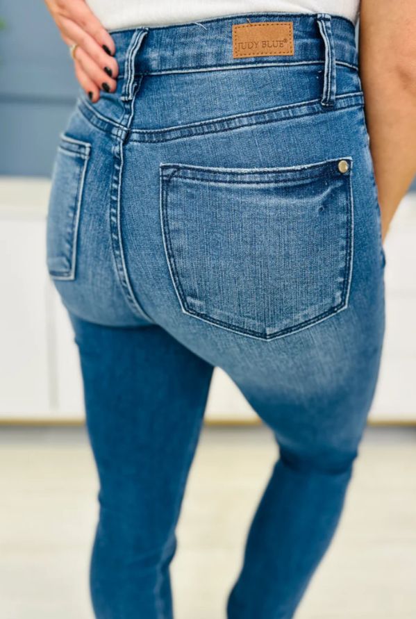 Damkläder Hetaste Skinny Jeans Hög midja bantning Elastisk magkontrollerande rumpa lyftbyxor Hot Girl Style_voghion.com