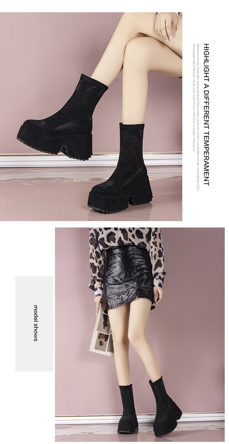 Modische Strass Martin für Damen im Herbst 2024, mittellange Stiefel, kleine Höhe, superhoher Absatz, Höhe_voghion.com