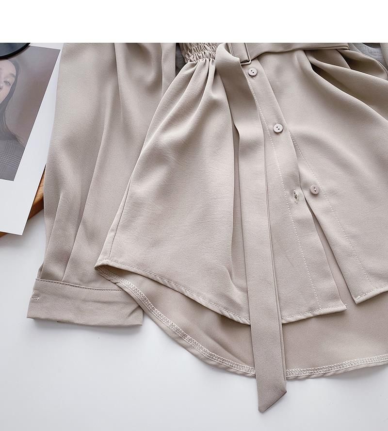 Maglietta a maniche lunghe per donna, sottile ed elegante, lunghezza media, nuovo stile per l'inverno, design di nicchia, top con lacci_voghion.com