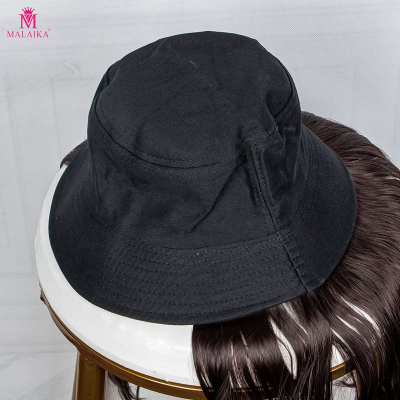 Hat Wig for Women Synthetic Long Water Wave Bucket Hat Wig with Hair Extensions Attached for Women Girl_voghion.com