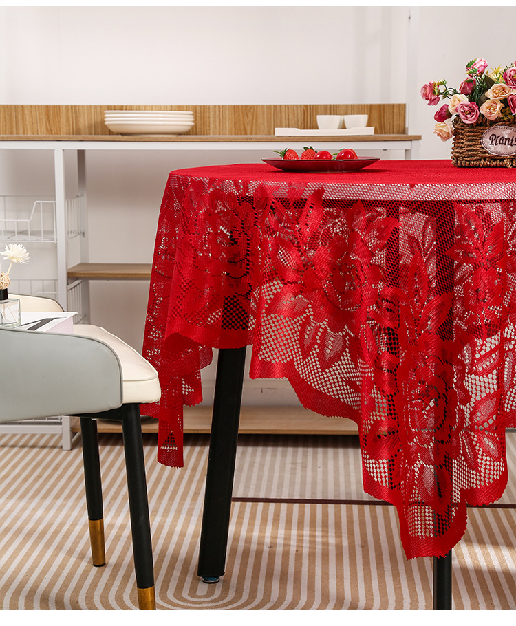 Tavolo rotondo in pizzo di lusso nordico leggero in tessuto Hotel Matrimonio Decorazione per la casa Tavolo da tè Tavolo rotondo in tessuto Art_voghion.com