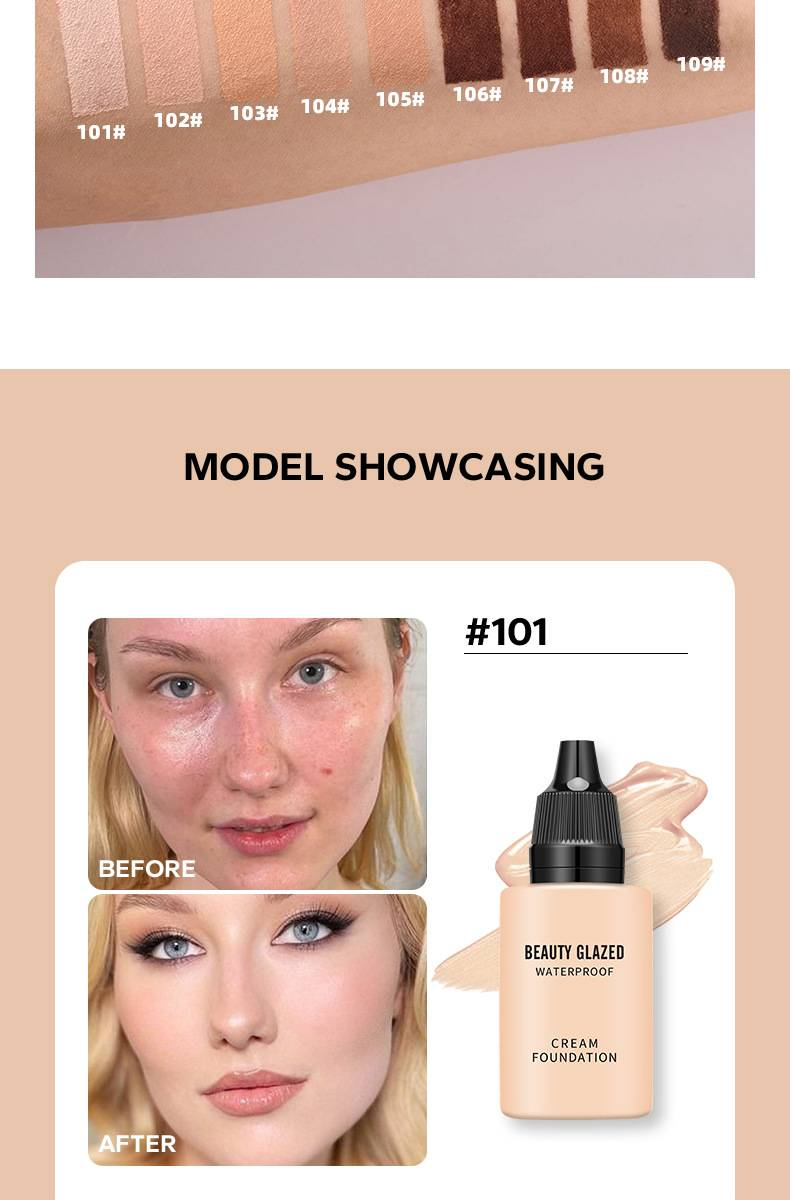 "3PCS"Tanning Matte dugotrajni tekući puder Tamni korektor s visokim prekrivanjem_voghion.com
