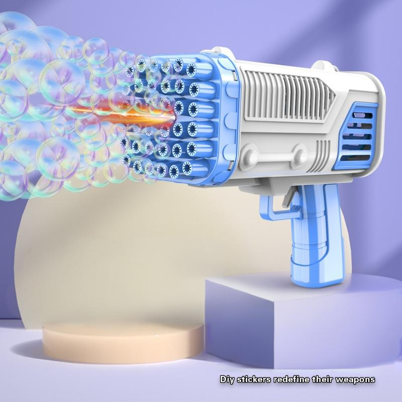 36-Loch-Seifenblasenmaschine im Gatling-Stil – Elektrischer Raketenwerfer für Kinder und Straßengeschäfte, 800+ BPM mit LED-Lichtshow_voghion.com