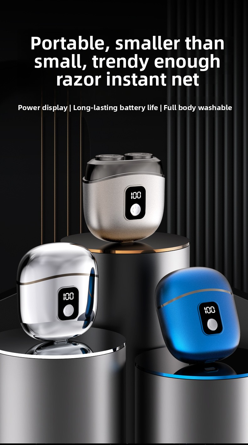 Hochwertiger Elektrorasierer aus Legierung mit LED-Anzeige – 2D-Schwebekopf, IPX7-Wasserdichtigkeit und 50-minütige Laufzeit, per USB-C wiederaufladbarer Reiserasierer für Männer_voghion.com