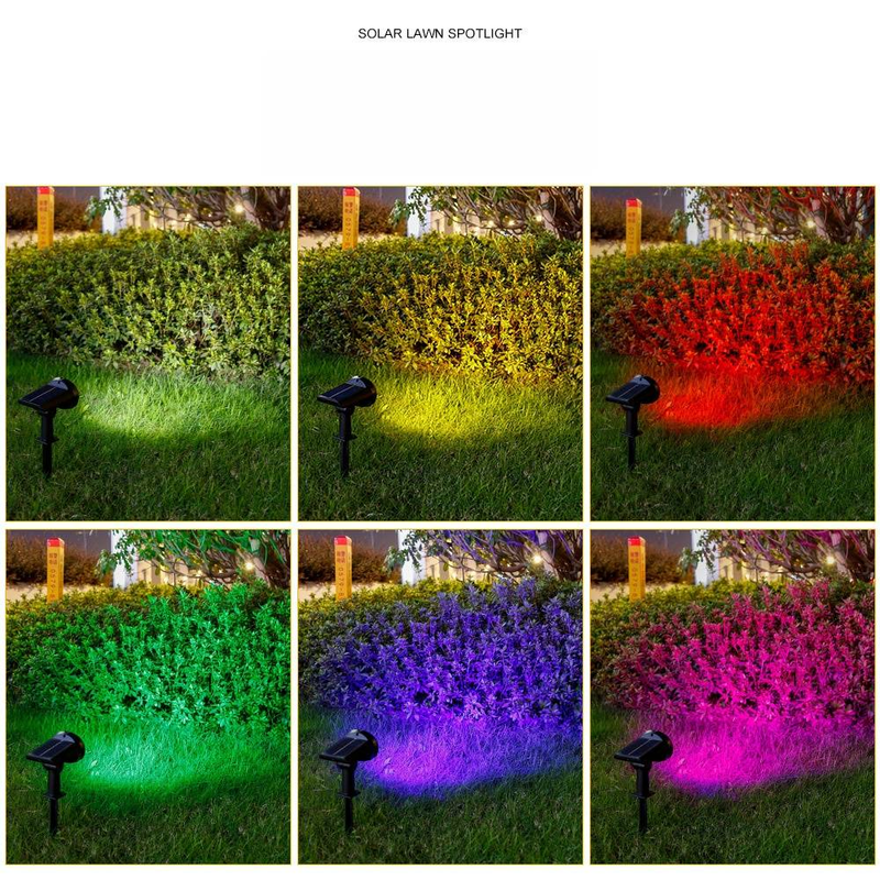 Luci solari da giardino, faretti impermeabili per esterni con 3 modalità (bianco/caldo/RGB) - Illuminazione a LED per alberi, piante e sentieri_voghion.com