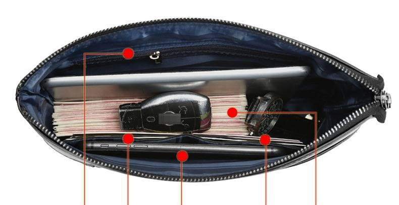 Bolso de mano para hombre, tipo sobre, de piel suave y gran capacidad, para teléfono móvil, tipo cartera (2006)_voghion.com