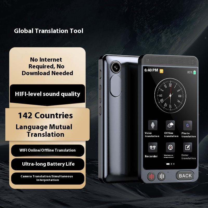 Traductor de IA con 142 idiomas y 39 modos sin conexión: traductor de voz instantáneo y portátil para viajes, negocios y comunicación transfronteriza._voghion.com