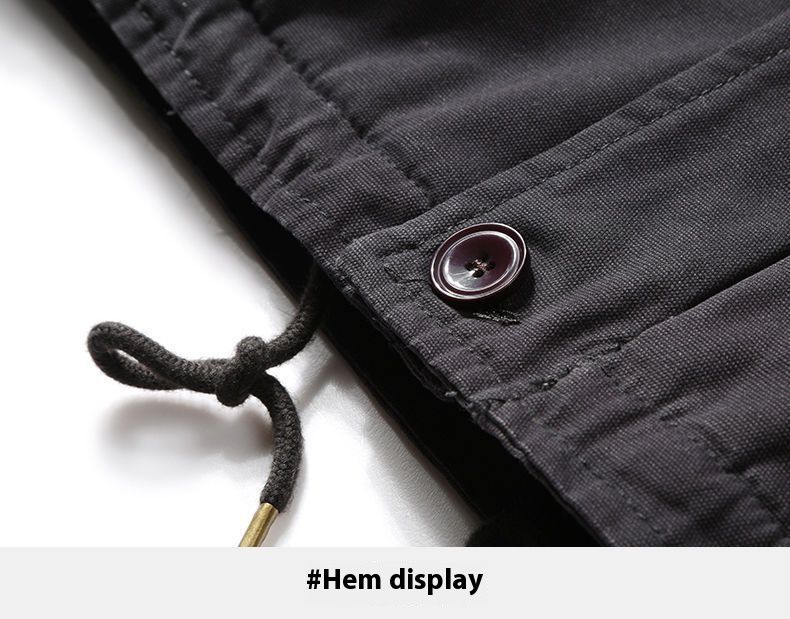 Men's Fleece-Lined Hooded Cotton Jacket - Winter Warm Workwear Coat With Sherpa Lining, Zipper Closure, Casual Outerwear For Urban Style_voghion.com