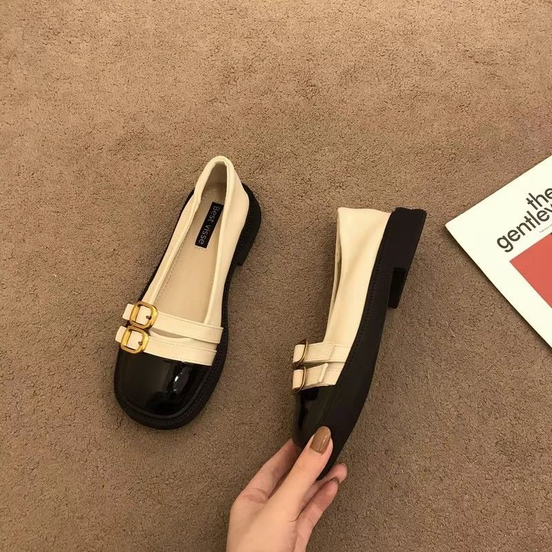 The New Retro British-style Small Leather Shoes Are Versatile And Can Be Paired With A Flat French Single Shoe, Mary Jane Women's Shoes_voghion.com