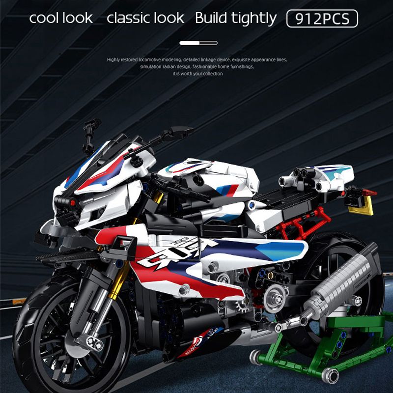 912Pcs Speed Racing Motorcycle Model Building Block Brick Educational Assembly Toy Children Boy Gfit_voghion.com
