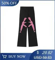 Retro brevtryck för män Raka lösa jeans för män Byxor med vida ben Oversize Y2k Streetwear Casual Byxor Jean Baggy_voghion.com