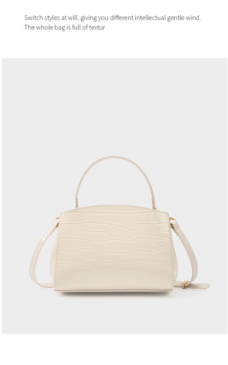 Large Size Women's High End Crocodile Pattern Lock Small Square Bag New Genuine Leather Handbag Commuter Messenger Bag_voghion.com