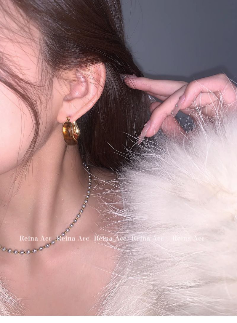 Maillard and Brown 2024 New Unique Design Sense High end Ring Earrings Light Luxury Summer_voghion.com