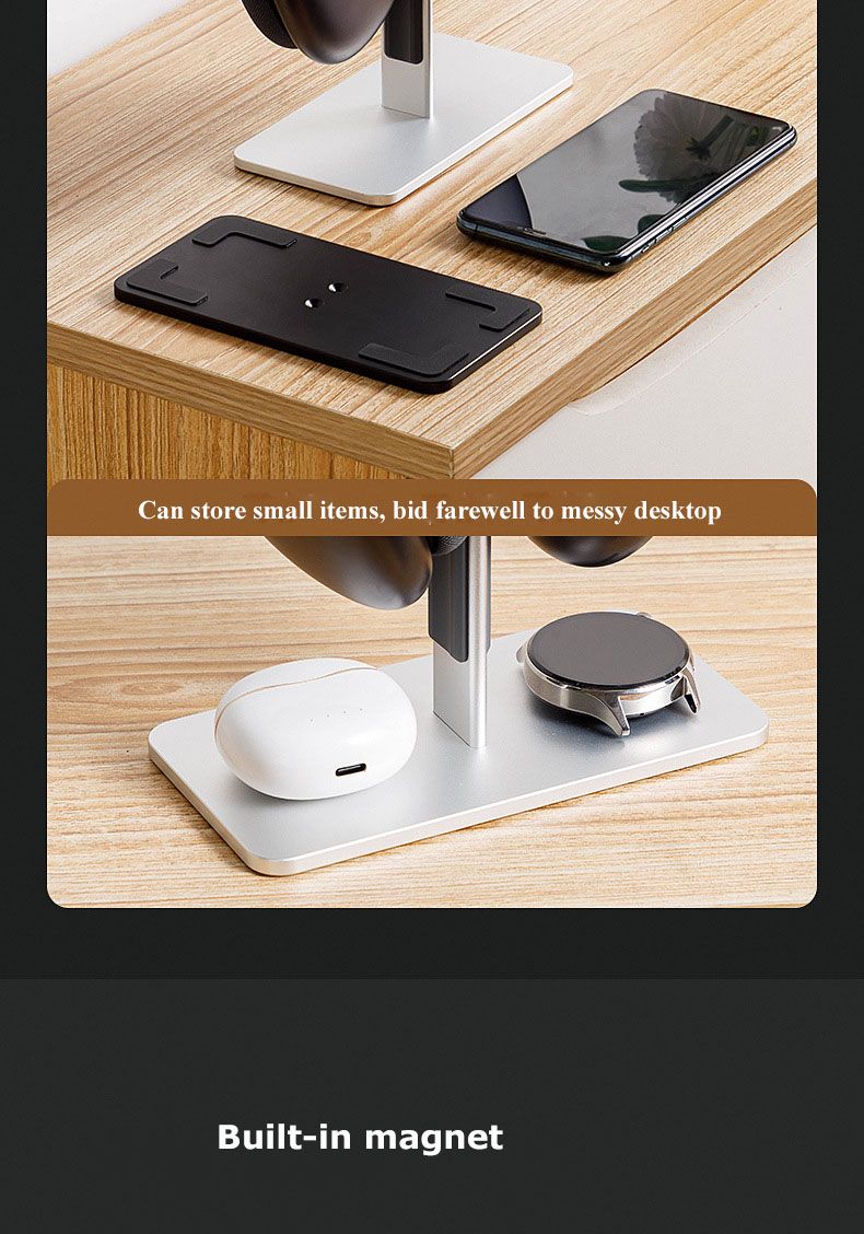 Aluminum Alloy Headphone Stand Detachable Auto-Sleep Headset Holder Display Shelf For AirPods Max With Anti-Slip_voghion.com