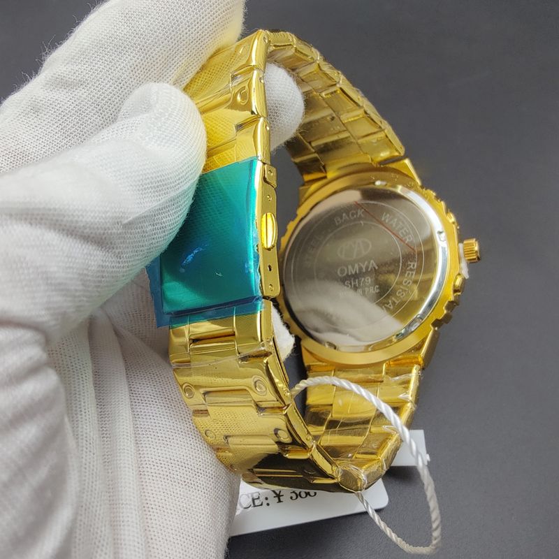 Geschenkbox Uhrenset Herren Quarz Wasserdicht Kalender Uhr Armband Stahlband_voghion.com