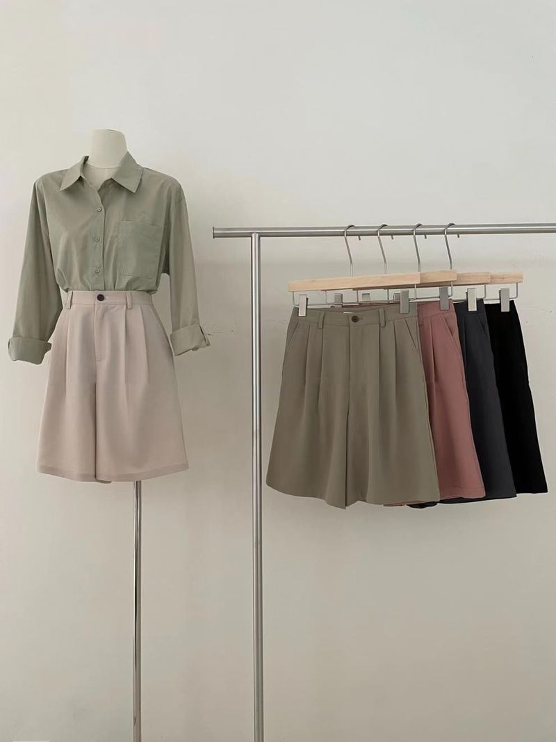 Dameskleding Losse casual colbert + wijde casual shorts voor dames_voghion.com