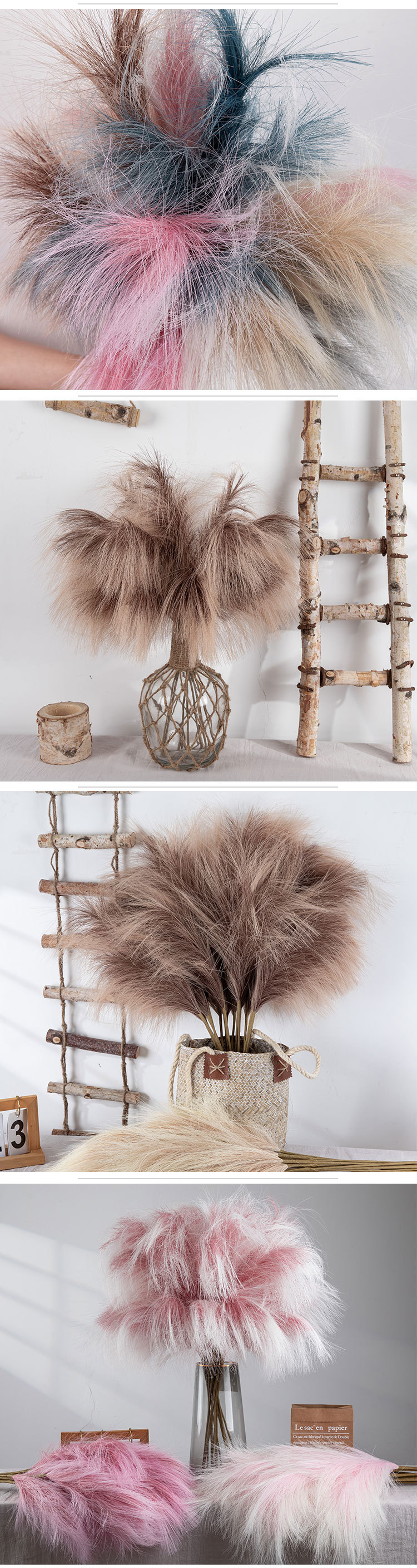 INS Stil Reed Pampas künstliche Blume Hersteller künstliche Blume grüne Pflanze Großhandel Hochzeit Dekoration Handwerk MW85001_voghion.com